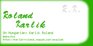 roland karlik business card
